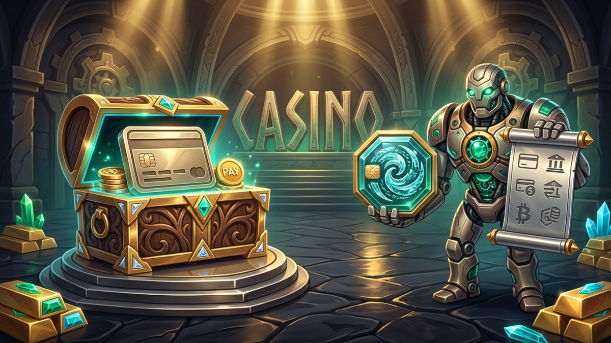 Illustration av säkra digitala betalningsmetoder på utländska casinon 2026